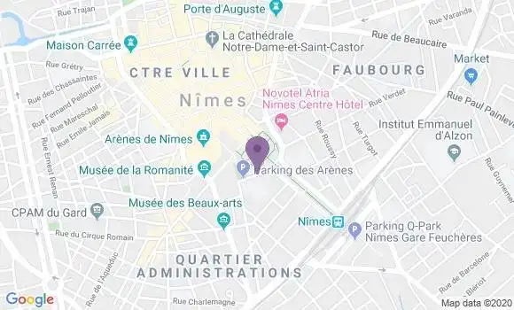 Localisation Nimes Esplanade - 30000