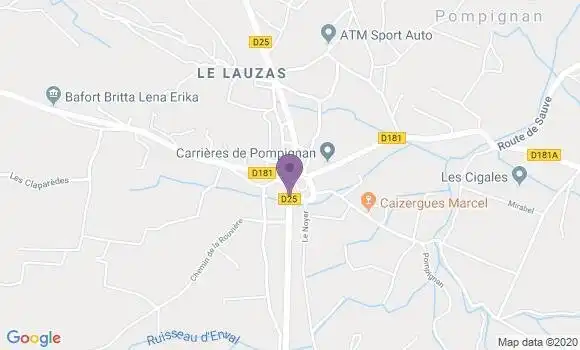 Localisation Pompignan Ap - 30170