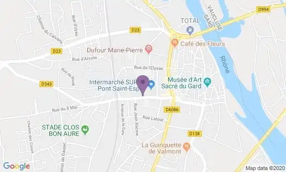 Localisation Pont St Esprit - 30130
