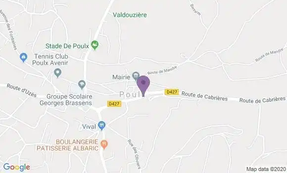 Localisation Poulx Bp - 30320