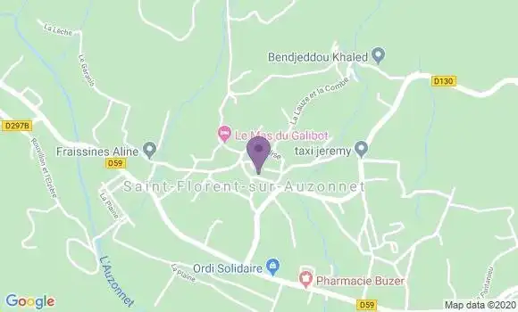 Localisation Saint Florent sur Auzonnet Bp - 30960