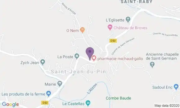 Localisation Saint Jean du Pin Ap - 30140