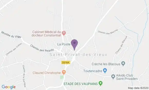 Localisation Saint Privat des Vieux Bp - 30340