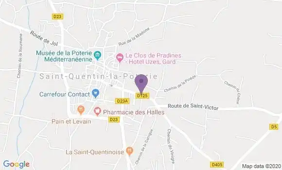 Localisation Saint Quentin la Poterie Bp - 30700
