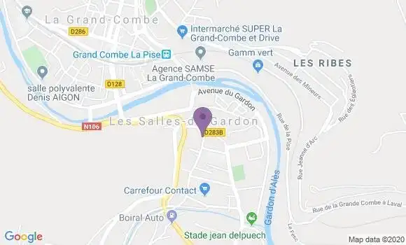 Localisation Les Salles du Gardon Bp - 30110