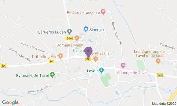 Localisation Tavel Bp - 30126