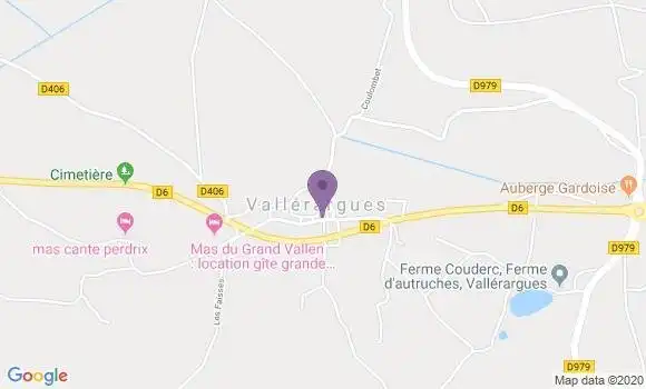 Localisation Vallerargues Ap - 30580