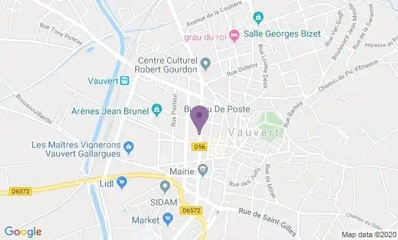 Localisation Vauvert - 30600