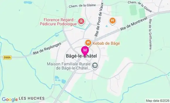 Localisation Bage le Chatel - 01380