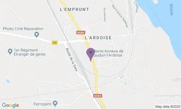 Localisation Laudun l