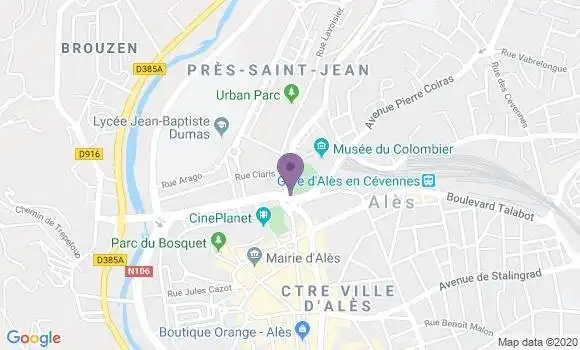 Localisation Ales Clavieres Bp - 30100