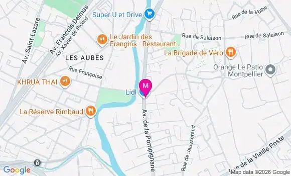 Localisation Montpellier la Pompignane - 34000