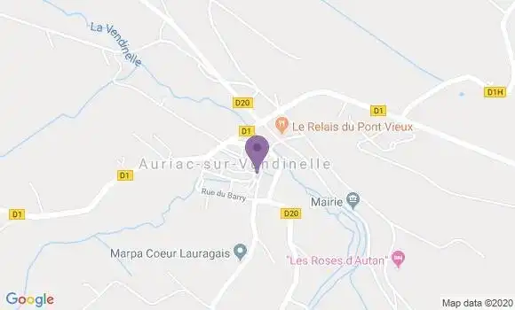 Localisation Auriac sur Vendinelle Bp - 31460