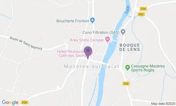 Localisation Mazeres sur le Salat Bp - 31260