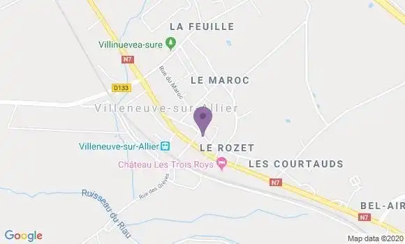 Localisation Villeneuve sur Allier Bp - 03460