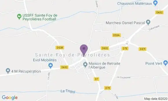 Localisation Sainte Foy de Peyrolieres Bp - 31470