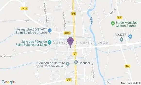 Localisation Saint Sulpice sur Leze Bp - 31410