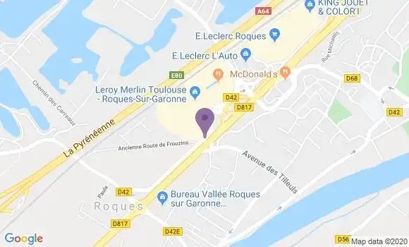 Localisation Roques Centre Commercial Bp - 31120