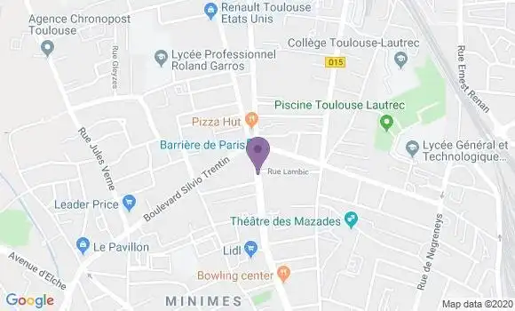 Localisation Toulouse Minimes - 31200