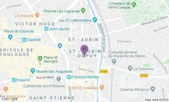 Localisation Toulouse Saint Aubin - 31000