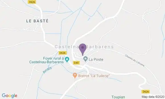 Localisation Castelnau Barbarens Bp - 32450