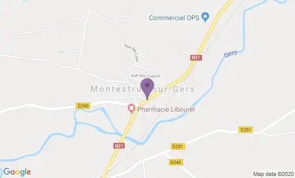 Localisation Montestruc sur Gers Bp - 32390