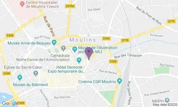 Localisation Moulins Champins Bp - 03000
