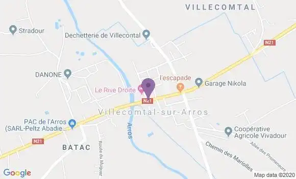 Localisation Villecomtal sur Arros - 32730