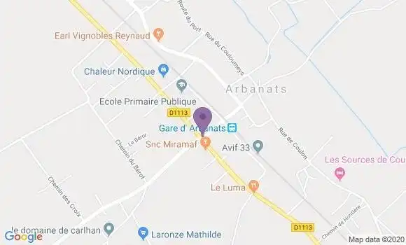 Localisation Arbanats Ap - 33640