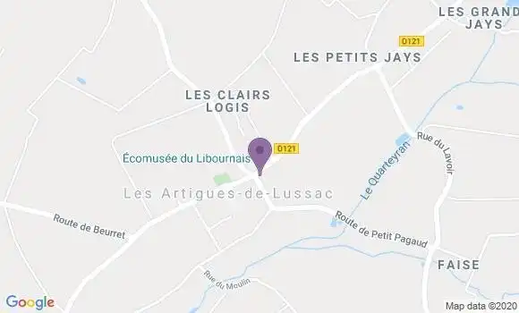 Localisation Les Artigues de Lussac Ap - 33570