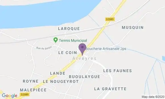 Localisation Arveyres Bp - 33500