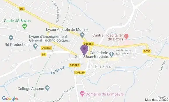 Localisation Bazas - 33430