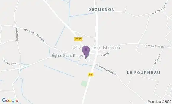 Localisation Civrac En Medoc Ap - 33340