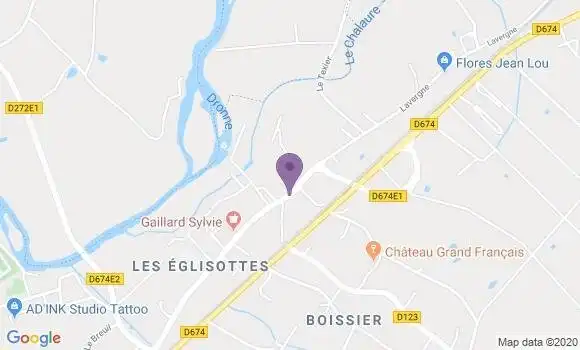 Localisation Les Eglisottes et Chalaures Bp - 33230