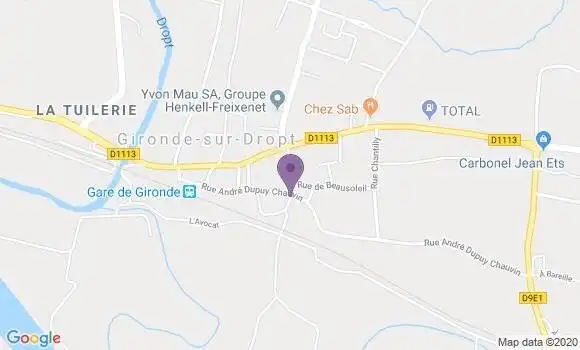 Localisation Gironde sur Dropt Bp - 33190