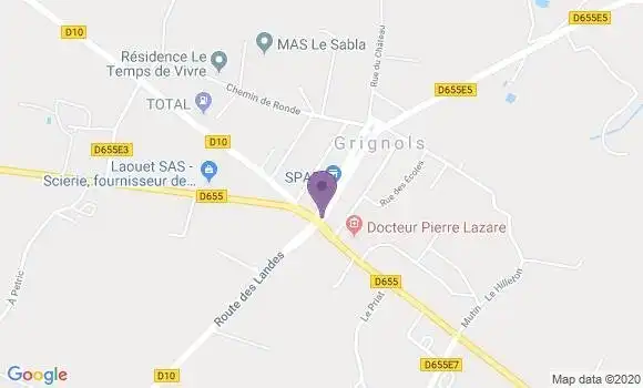 Localisation Grignols Bp - 33690