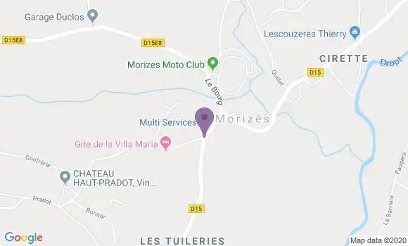 Localisation Morizes Ap - 33190