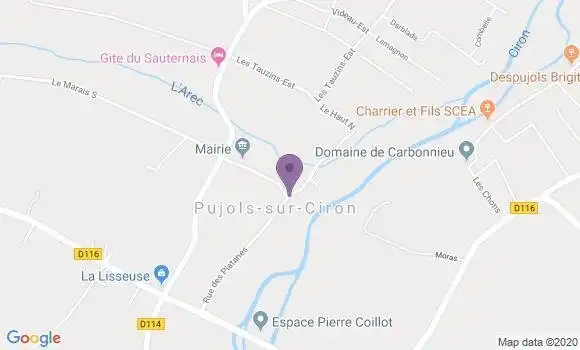 Localisation Pujols sur Ciron Ap - 33210