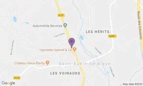 Localisation Saint Aubin de Blaye Bp - 33820