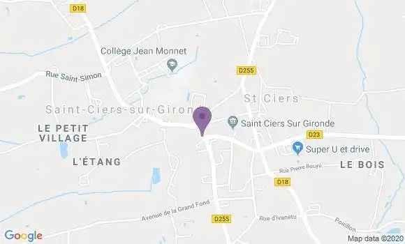 Localisation Saint Ciers sur Gironde - 33820