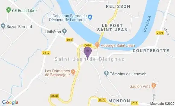 Localisation Saint Jean de Blaignac Ap - 33420