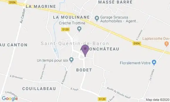 Localisation Saint Quentin de Baron Ap - 33750