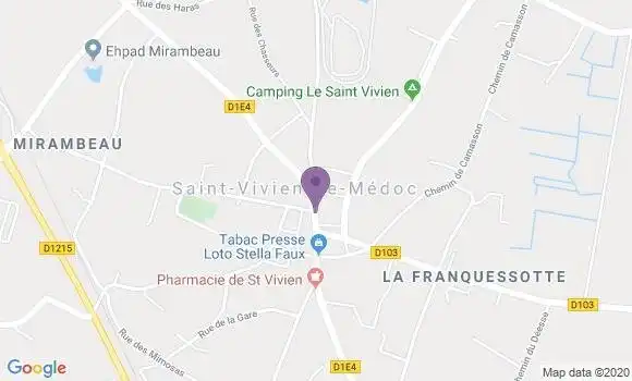 Localisation Saint Vivien de Medoc Bp - 33590