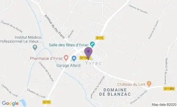 Localisation Yvrac Bp - 33370