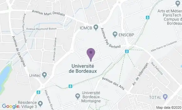 Localisation Pessac Universite Bp - 33600