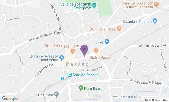 Localisation Pessac Hotel de Ville Bp - 33600