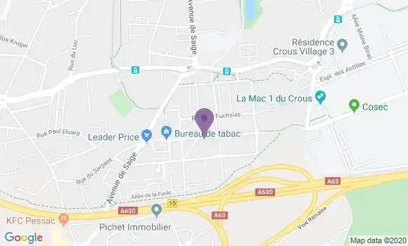 Localisation Pessac Saige Formanoir Bp - 33600