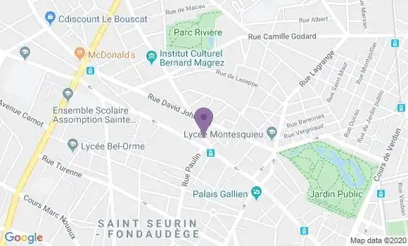 Localisation Bordeaux Fondaudege - 33000
