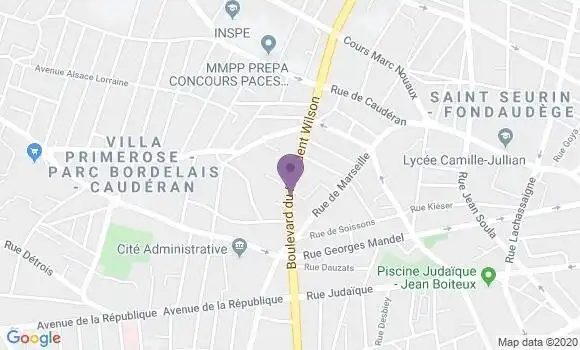 Localisation Bordeaux Fondaudege Bp - 33000