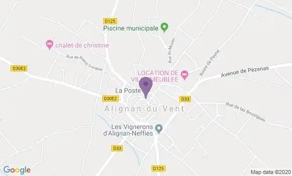 Localisation Alignan du Vent Bp - 34290